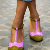 Vantelle | T-BAR Heeled Sandals with Strap