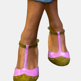 Vantelle | T-BAR Heeled Sandals with Strap