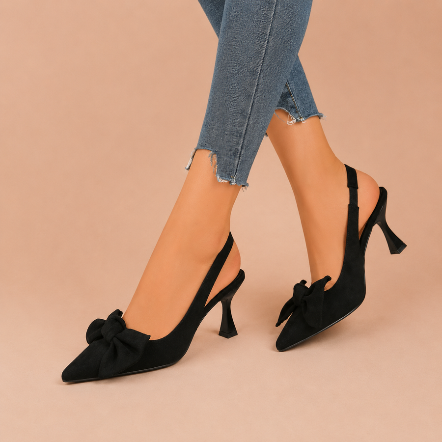 Κλαούντια - Slingback Παπούτσια με Λεπτή Μύτη και Φιόγκο