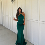 Inés - Μακρύ Halter Φόρεμα με Μπροστινό Κόμπο και Στενή Σιλουέτα
