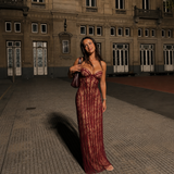 Γκαμπριέλα - Strapless Μαξι Φόρεμα με Κορσέ και Εφαρμοστή Σιλουέτα