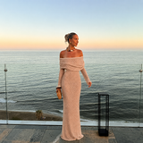 Σοφία - Κοντό Φόρεμα Off-Shoulder με Υφή