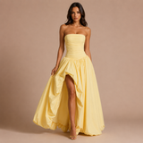 Ισαβέλα - Strapless φόρεμα με κορσέ και φούστα με ραφές