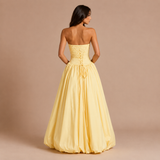 Ισαβέλα - Strapless φόρεμα με κορσέ και φούστα με ραφές