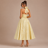 Ángela - Halter Mini Dress with Bow and Puff Skirt