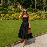 Ángela - Midi Halter Dress with Bow and Flared Skirt