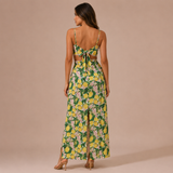 Μαρία - Σετ λεμονιών με cropped top λεπτών τιραντών και maxi φούστα