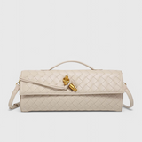 Τσάντα Clutch Melanie με Λεπτομέρεια Χρυσού Κόμπου