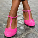 Vantelle | T-BAR Heeled Sandals with Strap